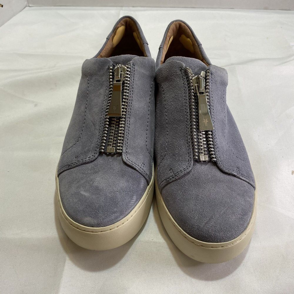 Frye Women's Suede 9 Zip-Up Slip On Lena Blue Gray 3476715- JEA SEE